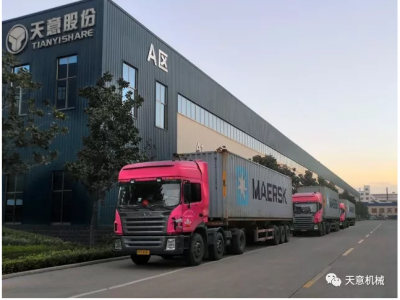 天意機(jī)械為柬埔寨客戶(hù)加工生產(chǎn)年產(chǎn)80萬(wàn)平方輕質(zhì)墻板生產(chǎn)線成功裝車(chē)啟運(yùn)！